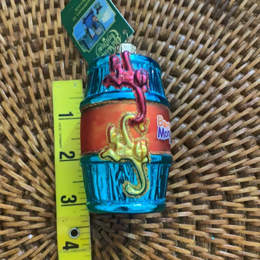 Old World Christmas Hanging Ornament BARREL OF MONKEYS Hasbro NWT